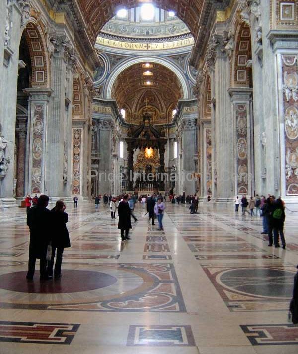The marble intarsia floor of St. Peter's Basilica