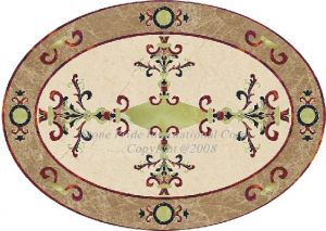 Hermes 3.5ft x 5ft, Stone names-Crema Marfil, Emperador Light, Mixed Red Onyx, Green Onyx & Black Galaxy