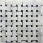 Arabescato(Oriental) White, Black Marquina Polished Basktetweave Mosaic
