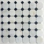 Arabescato(Oriental) White Polished Octagon Mosaic with Black Marquina