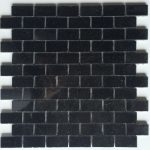 Black Absolute Polished Brick Mosaic