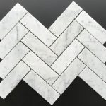 Carrara White Polished 2×6 Herringbone Mosaic
