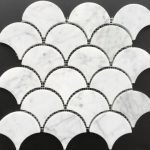 Carrara White Polished Fan Mosaic