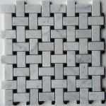 Carara White, Black Marquina Polished Basketweave Mosaic
