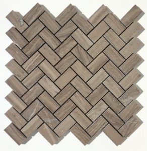 Haisa Dark Polished Herringbone Mosaic