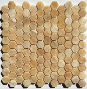 Honey Onyx Polished Hexagon Mosaic