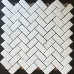 Thassos White Polished Herringbone Mosaic