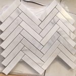 Arabescato(Calcutta Nuevo) White 1.5×6 Herringbone Mosaic