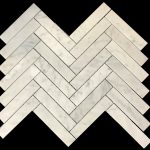 Carrara White 1.5×6 Herringbone Mosaic