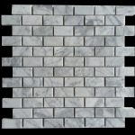 Carrara White 1×2 Brick Mosaic